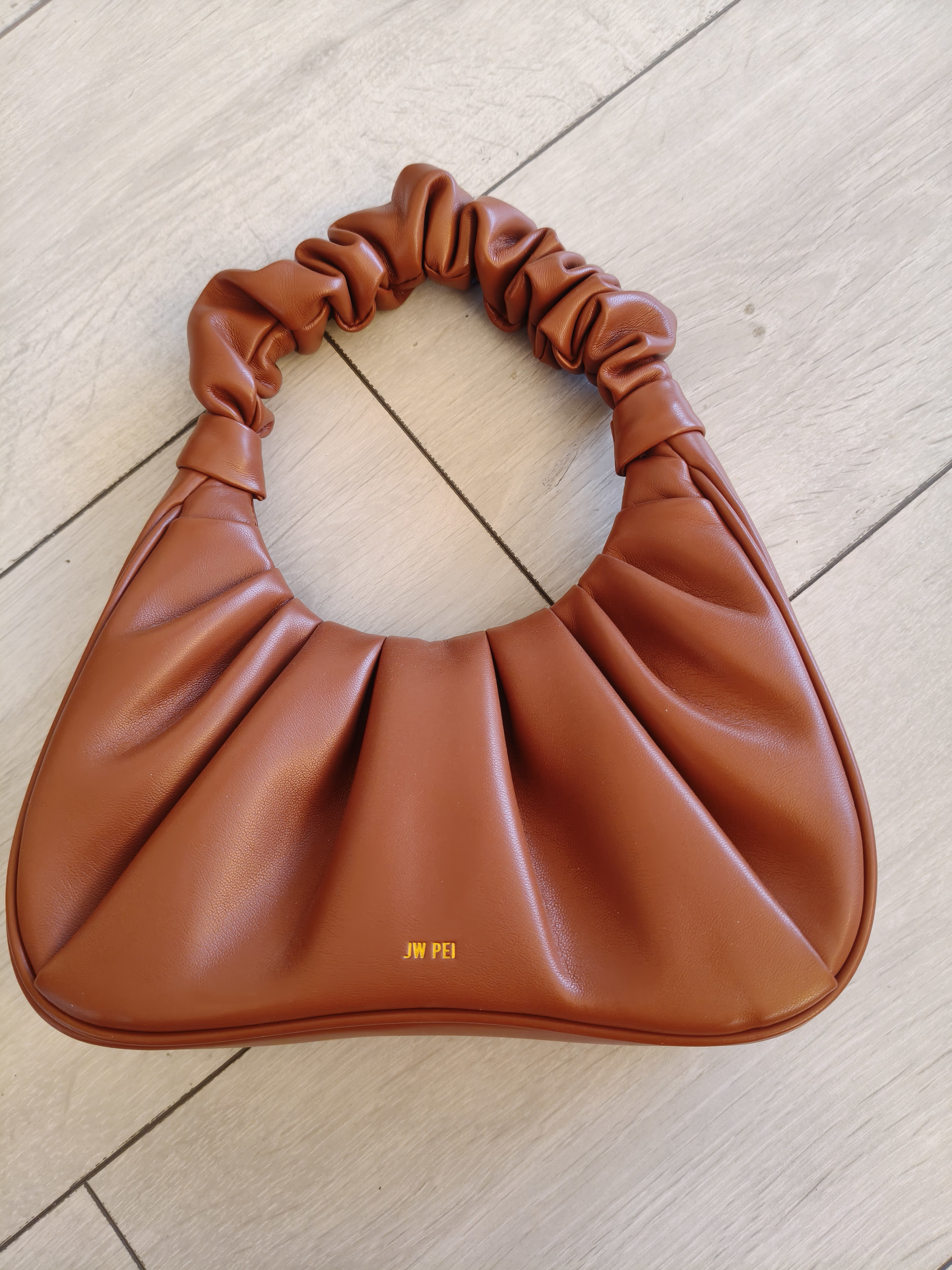 Jw Pei Cognac Ruched Handle Shoulder Bag